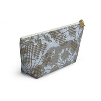 Floral Plaid Accessory Pouch w T-bottom in Aqua